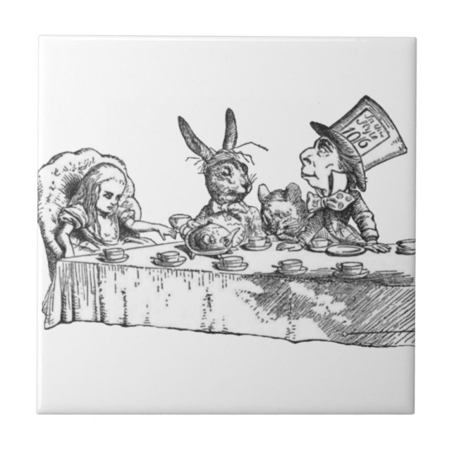 A Mad Tea Party Ceramic Tile (Front)