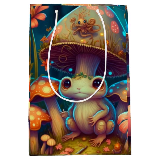 A magic mushroom frog       medium gift bag (Front)