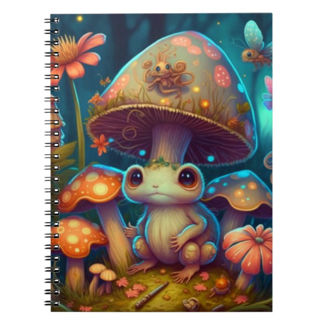 A magic mushroom frog          notebook (Front)