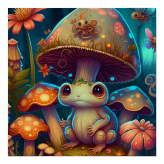 A magic mushroom frog  poster (Front)
