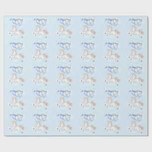 A Magical Birthday with a Unicorn  Wrapping Paper