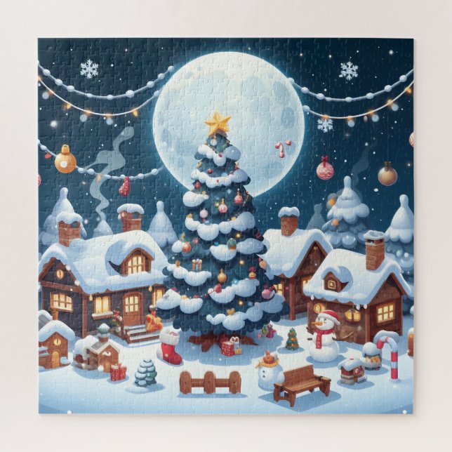 A magical Christmas village Jigsaw Puzzle (Vertical)
