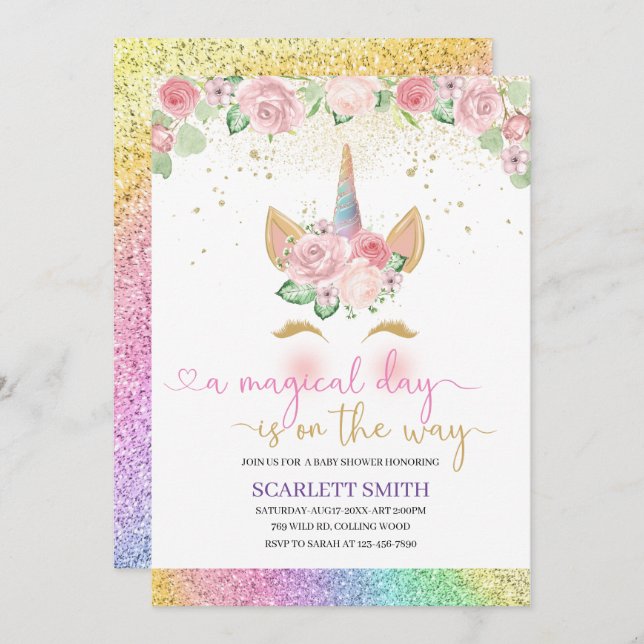 A Magical Day is on the Way Baby Shower Invitation (Front/Back)