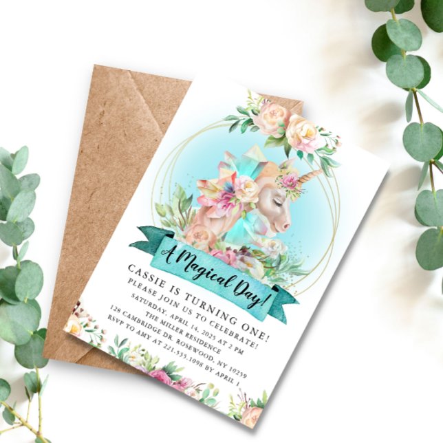 A Magical Day Unicorn Birthday Party Invitation (Creator Uploaded)