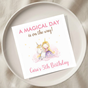 A Magical Day Unicorn Birthday Party  Napkin