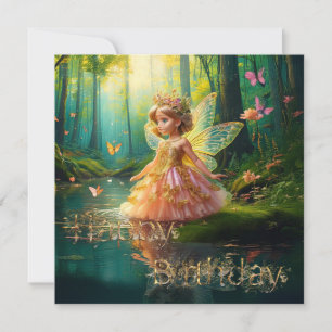 A magical fairy in a pond Happy Birthday