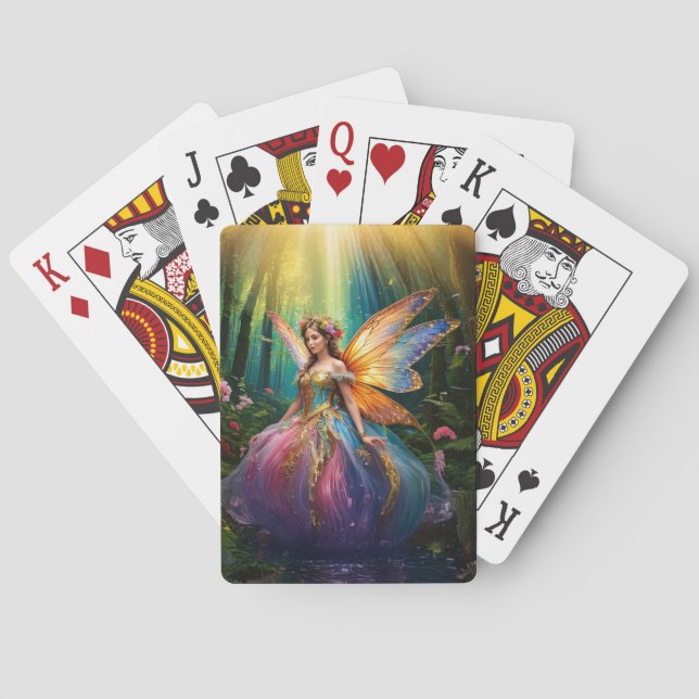 A magical fairy in an enchanted forest playing cards (Back)