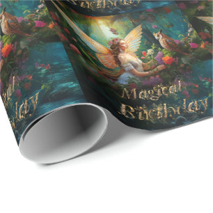 A magical fairy pond Magical Birthday Wrapping Paper
