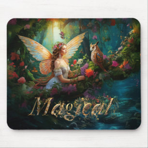 A magical fairy pond Magical Decorative Text Mouse Pad