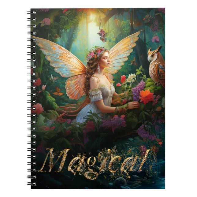 A magical fairy pond Magical Decorative Text Notebook (Front)