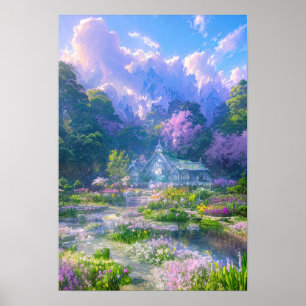A Magical House in a Blooming Oasis Poster