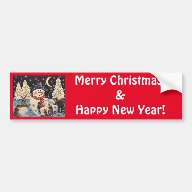 "A Magical Night in the Snow" Bumper Sticker (Front)