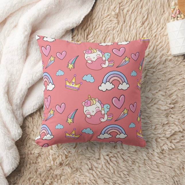 A Magical Rainbow Unicorn Happy Birthday Party Cushion (Blanket)
