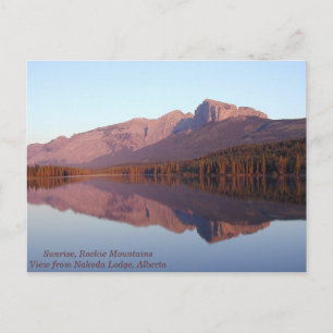 A magical sunrise in the Rockie Mountains. Postcard