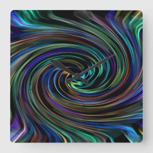 A Magical Whirlwind Square Wall Clock