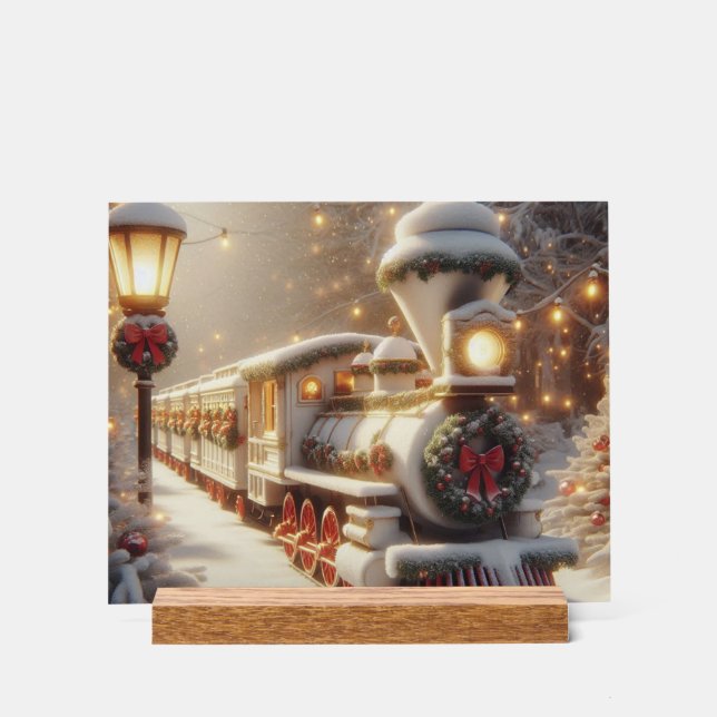 A Magical Winter Wonderland Christmas Train Acrylic Sign (Front)
