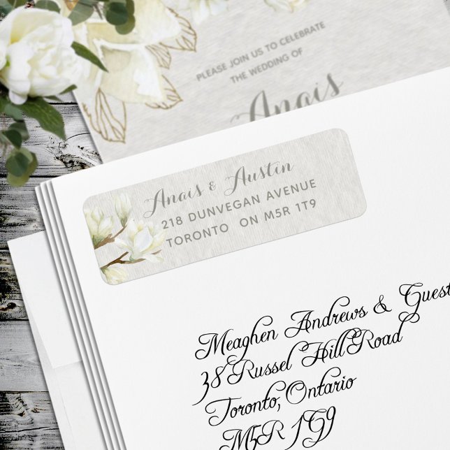 A Magnolia Afternoon Wedding Return Address Return Address Label (Creator Uploaded)