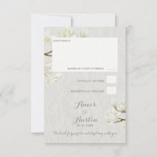 A Magnolia Afternoon Wedding RSVP Card