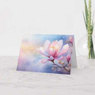 A Magnolia flower illustration Card