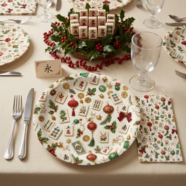 A Mahjong Christmas  Paper Plate (Creator Uploaded)