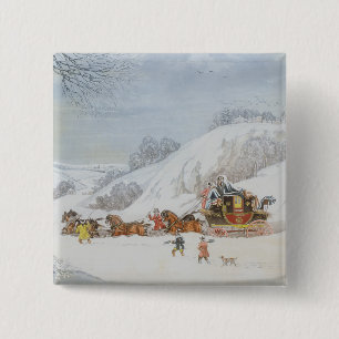 A Mail in Deep Snow 15 Cm Square Badge