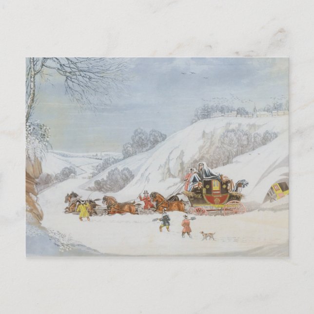A Mail in Deep Snow Postcard (Front)