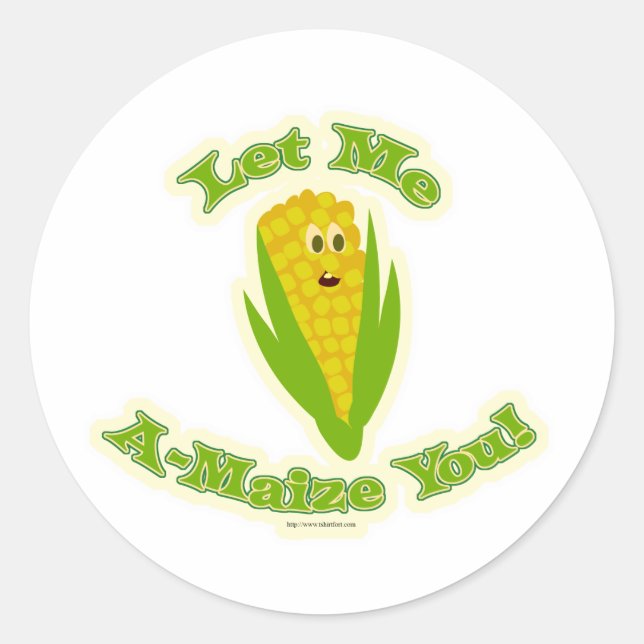 A Maize-ing Corn Classic Round Sticker (Front)