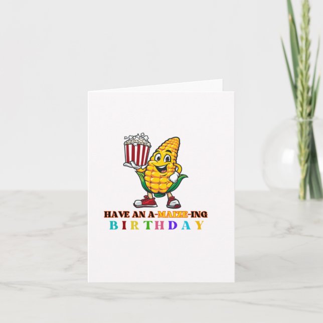 A-Maize-Ing Puns Birthday Card (Front)