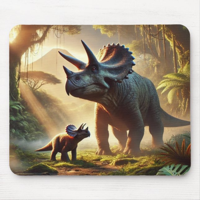 A majestic adult Triceratops  Mouse Pad (Front)