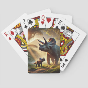 A majestic adult Triceratops  Playing Cards