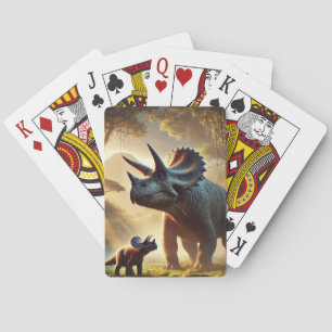 A majestic adult Triceratops  Playing Cards