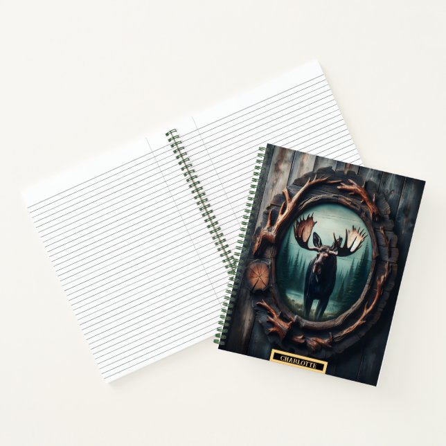 A majestic moose framed by nature's artistry notebook (Inside)