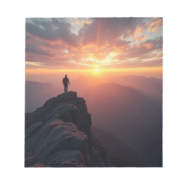  A majestic sunrise seen from the mountain peak Notepad (Front)