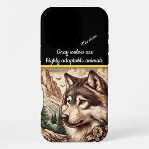 A majestic wolf gazes over a tranquil landscape iPhone 16 pro max case