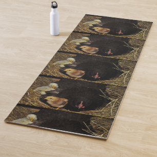 A Mama and Her Chicks Yoga Mat