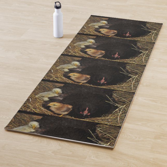 A Mama and Her Chicks Yoga Mat (In Situ)