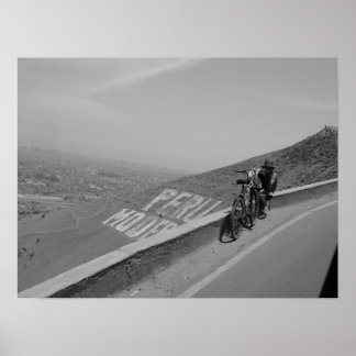 A man, a bike, Peru. Poster