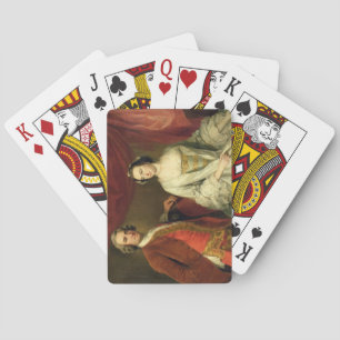 A Man and a Woman, possibly of the Missing Family, Playing Cards
