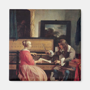 A Man and a Woman Seated by a Virginal, c.1665 Magnet