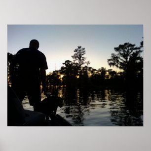 A man and his dog on the Bayou Poster