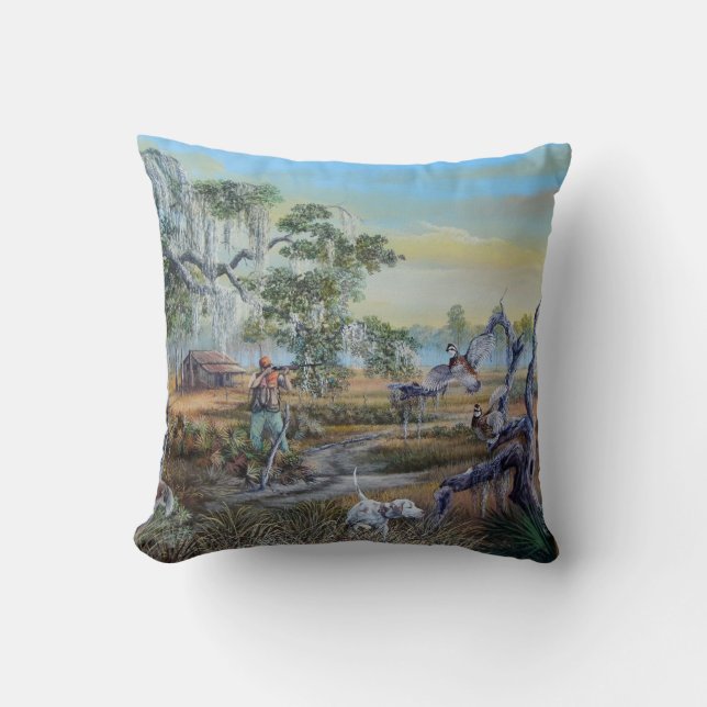A man and his dog...Southern Style. Cushion (Front)