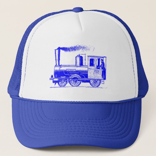 A Man and His Train - Blue Trucker Hat (Front)