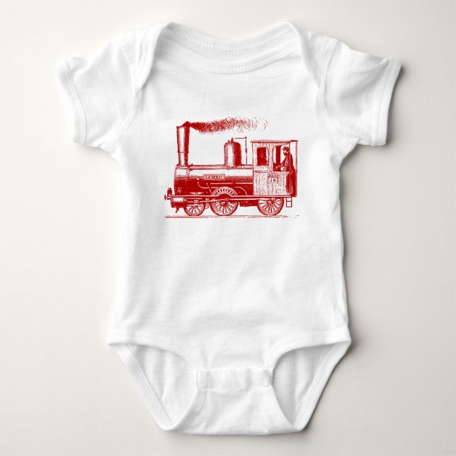 A Man and His Train - Ruby Baby Bodysuit (Front)