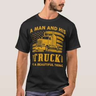 A Man And His Truck Patriotic American Truck Drive T-Shirt