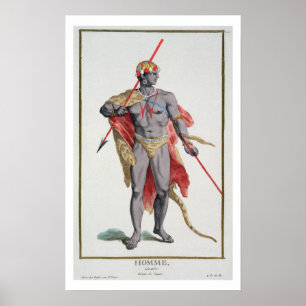 A Man from the Caribbean, 1780 (coloured engraving Poster