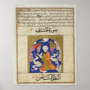 A Man Reading, illustration Poster