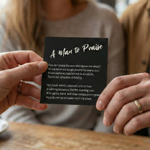 "A Man to Praise" Sentimental  Square Business Card