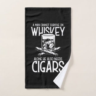 A Man Who Loves Whiskey And Cigar Hand Towel