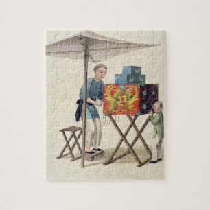 A Man with a Raree-Show, plate 10 from 'The Costum Jigsaw Puzzle