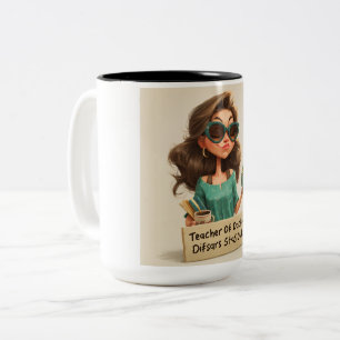  a Man with Chips and Coffee Two-Tone Coffee Mug